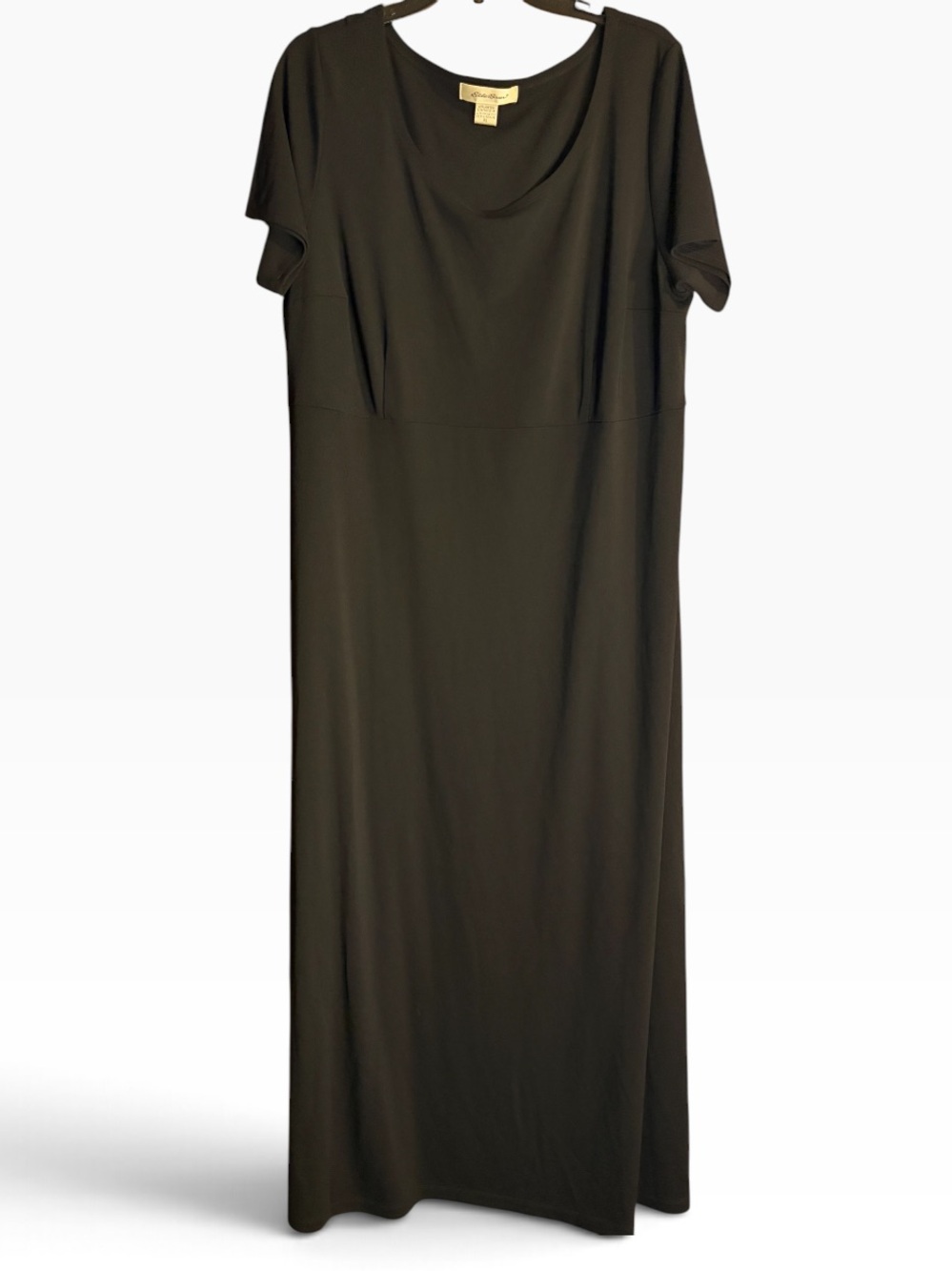 Eddie Bauer black maxi dress XL short sleeve scoop neck